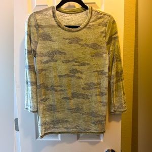 Lucky Brand Vintage Camo 3/4 Sleeve Lightweight Sz S